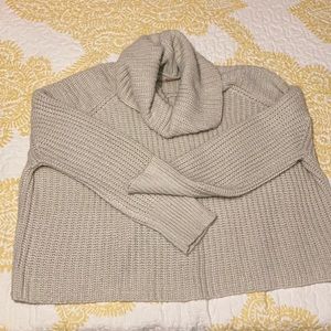 Massimo XL cowl neck - cropped sweater cream